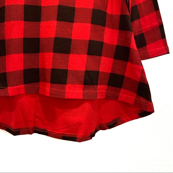 Toddler Girl Red Plaid A-Line Dress - Picture 3 of 5